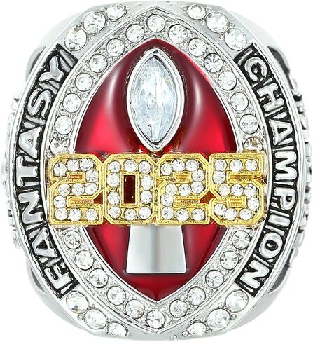 2025 Fantasy Football Championship Ring Red مع جائزة Box League Champion Trophy Rings Premium لـ Winne in Kuwait