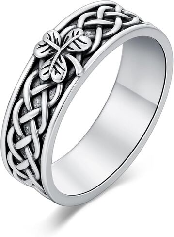 Celtic Knot Ring for Men 925 Sterling Silver Irish Clover Ring Celtic Jewelry Gifts in Saudi Arabia