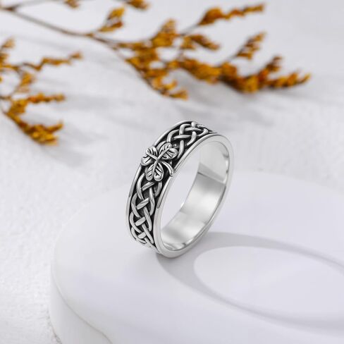 Celtic Knot Ring for Men 925 Sterling Silver Irish Clover Ring Celtic Jewelry Gifts in Saudi Arabia