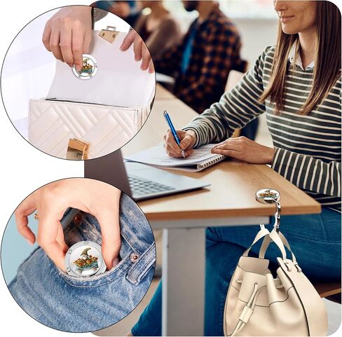Foldable Purse Hook for Table, Purse Hanger for Table, Purse Holder, Foldable Purse Hook Womens Bag, Women's Bag Hanger Holder, Pretty Pattern Christmas Dwarf, 1pcs in Saudi Arabia