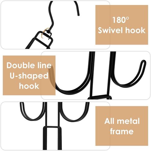 2Pcs Purse Hanger Organizer Rotating Handbag Holder Space Saving Purse Hanger Metal Purse Hanging Hooks Purse Storage Hook for Closet Bedroom Wardrobe Totes Scarves Belts in Saudi Arabia