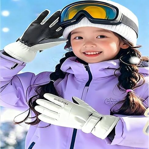 Kids Winter Thermal-Warm Windproof Ski-Gloves Outdoor Snowboarding Gloves for 6-12 T in Saudi Arabia