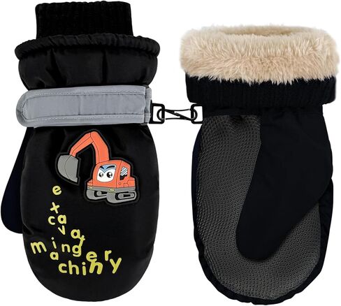 Kids Waterproof Winter Mittens – Warm Toddler Ski Snow Gloves with Fleece Lining & Anti-Loss Buckle in Saudi Arabia