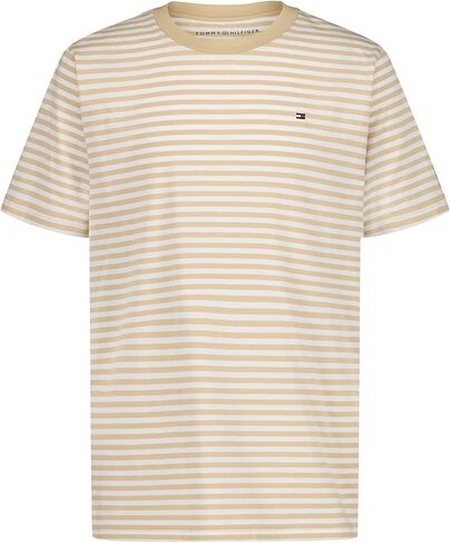 Tommy Hilfiger Boys' Short Sleeve Striped Crew Neck T-Shirt, Soft, Comfortable, Relaxed Fit in Kuwait