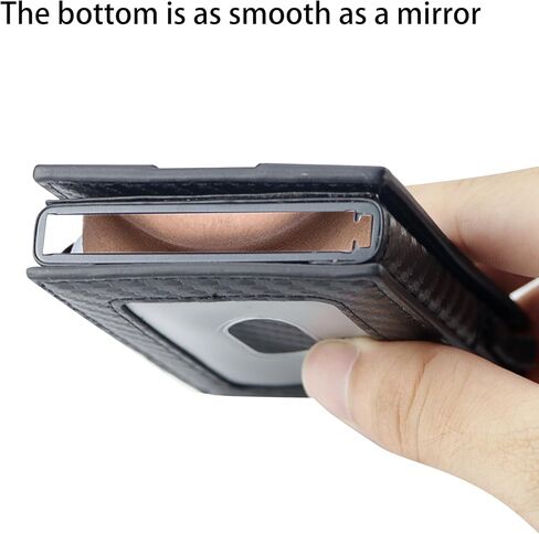 Royal Bagger Minimalist Pop Up Metal Credit Card Case Holder for Men, RFID Blocking Slim Wallet with Magnetic Closure, Lightweight Travel Purse, Carbon Fiber 3246 (Black) in Saudi Arabia