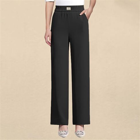 Misease Pants for Ladies Over 50 Glamorease - Perfect Drape High Rise Pull-On Stretch Pant Wide Leg Work Trouser in Saudi Arabia