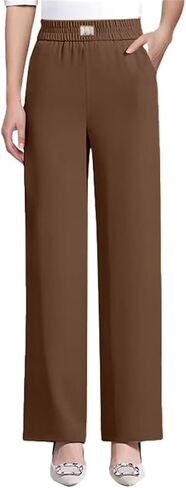 Misease Pants for Ladies Over 50 Glamorease - Perfect Drape High Rise Pull-On Stretch Pant Wide Leg Work Trouser in Saudi Arabia