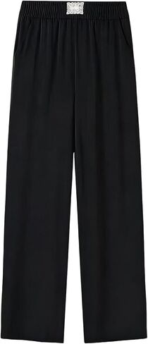 Misease Pants for Ladies Over 50 Glamorease - Perfect Drape High Rise Pull-On Stretch Pant Wide Leg Work Trouser in Saudi Arabia