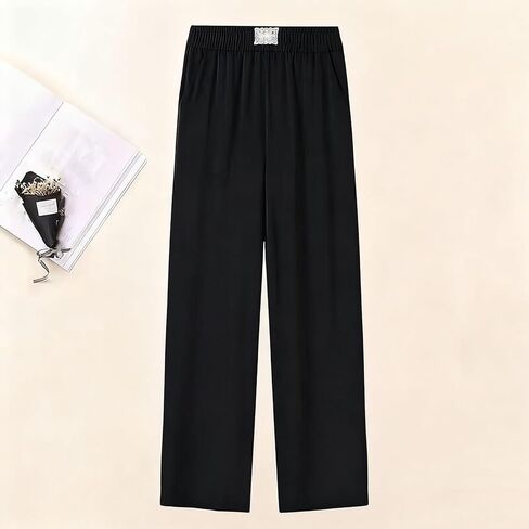 Misease Pants for Ladies Over 50 Glamorease - Perfect Drape High Rise Pull-On Stretch Pant Wide Leg Work Trouser in Saudi Arabia