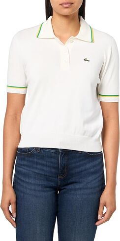 Lacoste Women's Cropped 3D Seamless Stretch Cotton Polo Shirt in Saudi Arabia