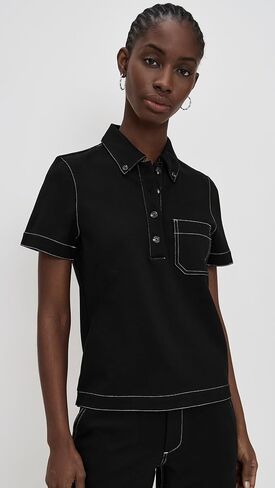 rag & bone Women's Irina Contast Stitch Polo in Saudi Arabia