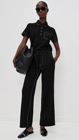 rag & bone Women's Irina Contast Stitch Polo in Saudi Arabia