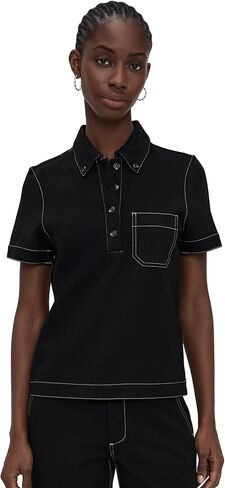 rag & bone Women's Irina Contast Stitch Polo in Saudi Arabia