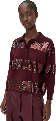 قميص بولو نسائي مخطط من Essentiel Antwerp مزين بالترتر in Kuwait