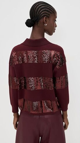 قميص بولو نسائي مخطط من Essentiel Antwerp مزين بالترتر in Kuwait