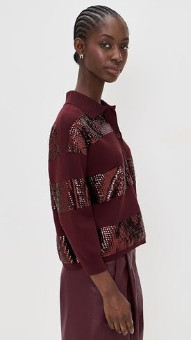 قميص بولو نسائي مخطط من Essentiel Antwerp مزين بالترتر in Kuwait