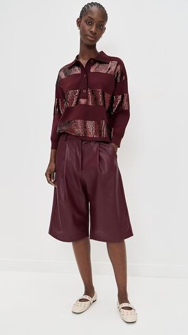 قميص بولو نسائي مخطط من Essentiel Antwerp مزين بالترتر in Kuwait