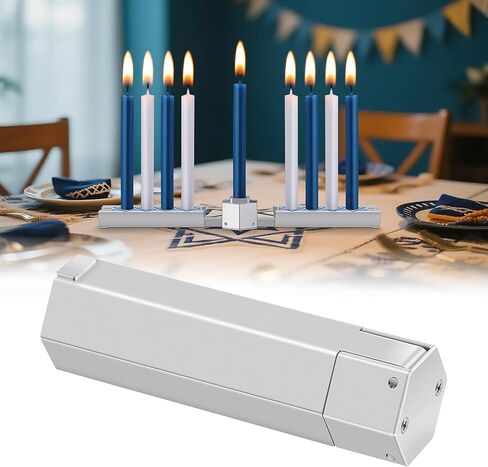 Meonum Folding Travel Chanukah Menorah, Innovative Foldable Hanukkah Menorah, Satin Gold, Fits Standard 0.3 in Hanukkah Candles, Holiday Judaica Gift for All 8 Nights of Chanukah in Saudi Arabia