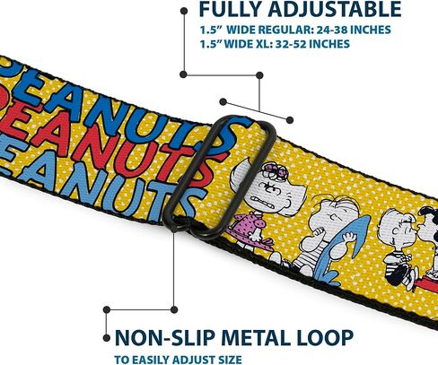 Peanuts Belt, Seatbelt Buckle Belt, Peanuts Gang Featuring Good Ol Charlie Brown Poses Yellow, Adjustable in Saudi Arabia