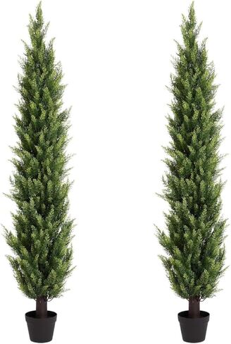 Artificial Simulated Pine Shrubs, UV Resistant, for Decorating Porches, Front Doors, and Terraces.2pack Fully Decorated(6ft) in Saudi Arabia