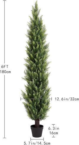 Artificial Simulated Pine Shrubs, UV Resistant, for Decorating Porches, Front Doors, and Terraces.2pack Fully Decorated(6ft) in Saudi Arabia
