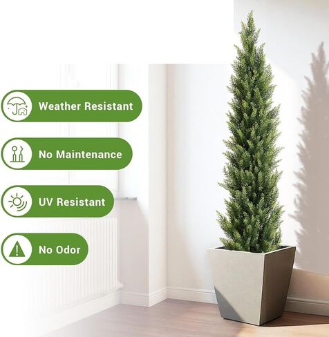 Artificial Simulated Pine Shrubs, UV Resistant, for Decorating Porches, Front Doors, and Terraces.2pack Fully Decorated(6ft) in Saudi Arabia