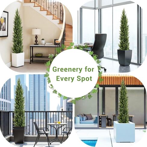 Artificial Simulated Pine Shrubs, UV Resistant, for Decorating Porches, Front Doors, and Terraces.2pack Fully Decorated(6ft) in Saudi Arabia