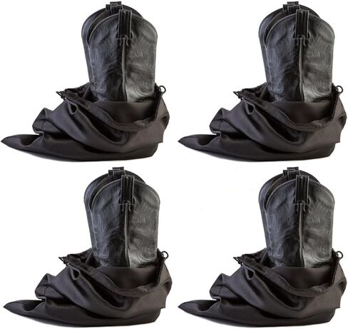 Travel and Storage Boot Bags, Cowboy Boot Bag, Made of Strong Water Proof Ballistic Nylon w/Locking Drawstring (Black) -Set of 4 Travel Boot Bags, 23" X 19" in Saudi Arabia