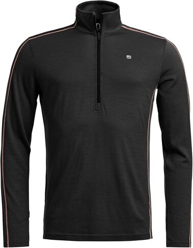 Ortovox Men’s 185 Rock’n’Wool Zip Neck, Merino Wool Ski Touring Baselayer with Quarter Zip & Stretch Comfort in Saudi Arabia