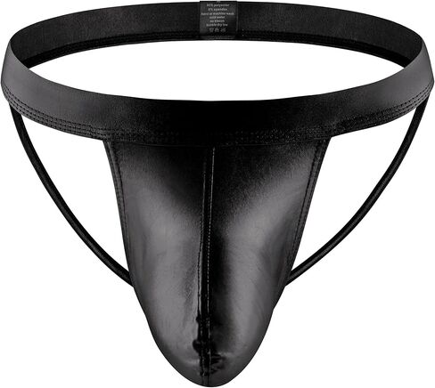 Mens Shiny Metallic Jockstrap Pouch G-String Thong Low Rise Backless Lingerie Jock Strap Thongs Clubwear in Saudi Arabia