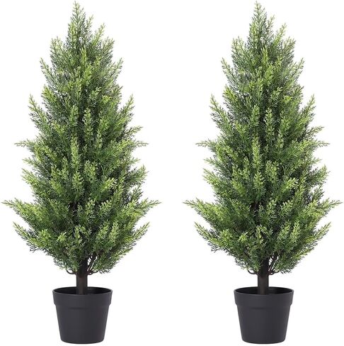 Artificial Simulated Pine Shrubs, UV Resistant, for Decorating Porches, Front Doors, and Terraces.2pack Fully Decorated(6ft) in Saudi Arabia