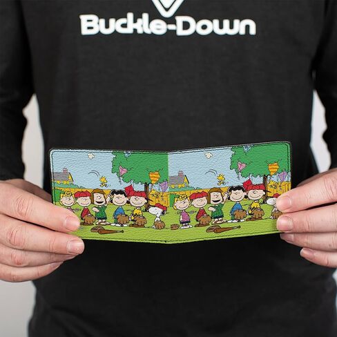 Buckle-Down Peanuts Wallet, Bifold, Peanuts Gang Backyard Baseball Group Pose, Vegan Leather in Saudi Arabia