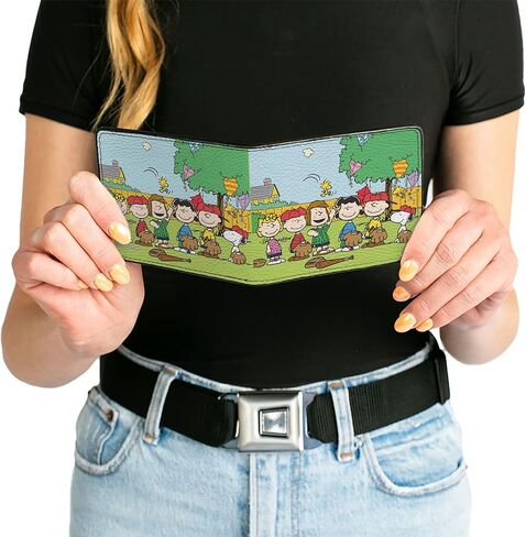 Buckle-Down Peanuts Wallet, Bifold, Peanuts Gang Backyard Baseball Group Pose, Vegan Leather in Saudi Arabia