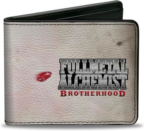 محفظة Aniplex بإبزيم مزدوج، ثنائية الطي، ذراع وشعار Fullmetal Alchemist Brotherhood Edwards Automail، جلد نباتي in Kuwait