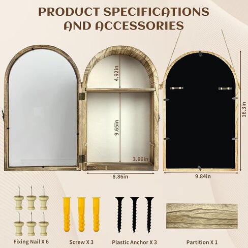 Shadow Box Frame 10x16 with Removable Shelves, Wood Shadow Boxes Display Cases for Flowers Graduation Wedding Bouquet Gifts Picture Photo Memory, Linen Back, Acrylic Door in Saudi Arabia