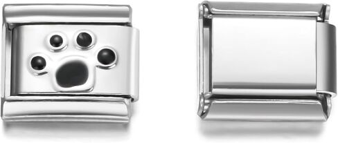 RINHOO 9mm Italian Starter Charm Bracelet Starting Italian Charm Bracelet Link Square Silver Interlocking Stainless Steel Modular Links in Saudi Arabia