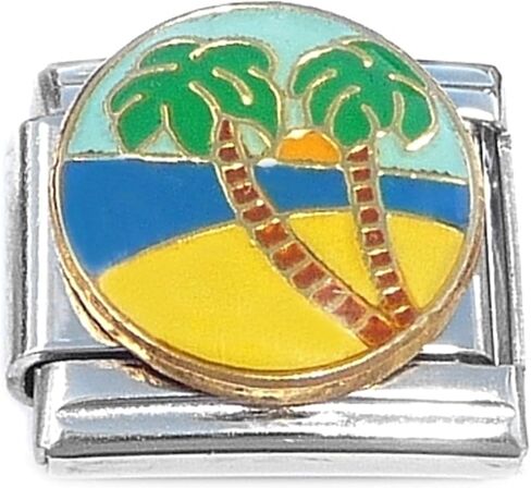 NewCharms Palm Trees Beach Ocean Sunshine Italian Charm in Saudi Arabia