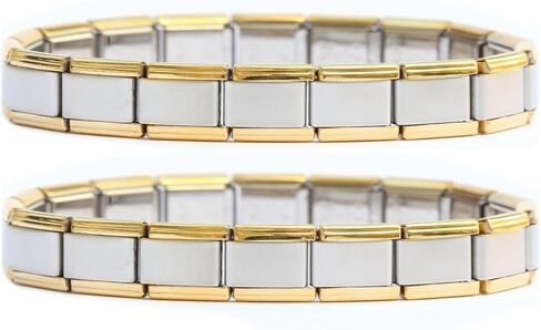NewCharms 2 of Goldtone Trim Italian Charm Starter Bracelet in Saudi Arabia