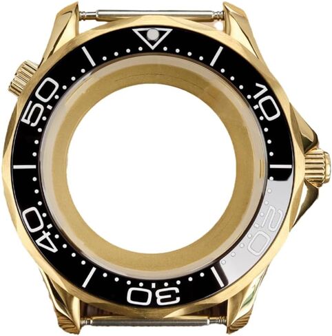 41mm Gold Steel Diving Mechanical Watch Case Sapphire Glass for NH35/36/38 4R36 Movement Accessories in Saudi Arabia