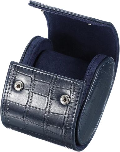 uxcell Watch Travel Case for Men Crocodile Pattern Leather Watch Roll Travel Case Portable Watch Storage Box for Christmas, Birthday, and Anniversary 3 Slots (Black) in Saudi Arabia