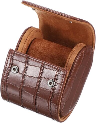 uxcell Watch Travel Case for Men Crocodile Pattern Leather Watch Roll Travel Case Portable Watch Storage Box for Christmas, Birthday, and Anniversary 3 Slots (Black) in Saudi Arabia