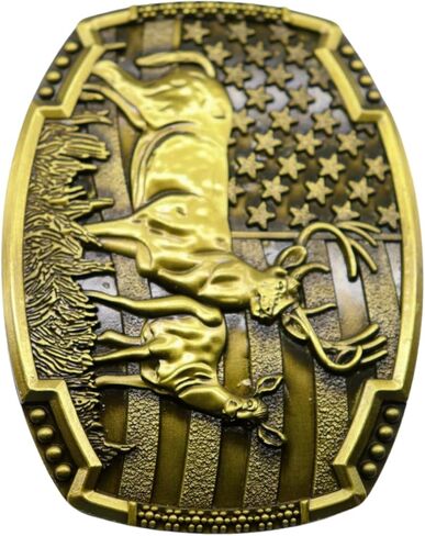 TrendyFashionJewelry Men Biker Metal Belt Buckle Motorcycle Gold Nature Deer Winter Hunter USA Flag z069 in Saudi Arabia