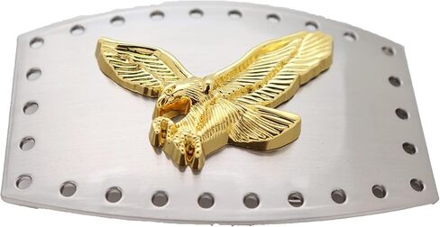 Men Women Western Fashion Square Belt Buckle Silver Metal American Bird Flying Eagle Style Holes in Saudi Arabia