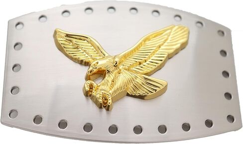 Men Women Western Fashion Square Belt Buckle Silver Metal American Bird Flying Eagle Style Holes in Saudi Arabia