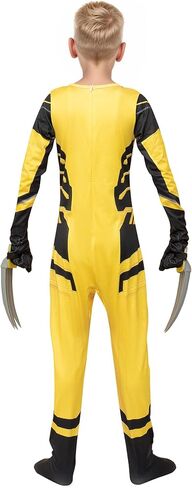 Boys Hero Costume Halloween Cosplay Kids Yellow Spandex Bodysuit with Mask Claws in Saudi Arabia