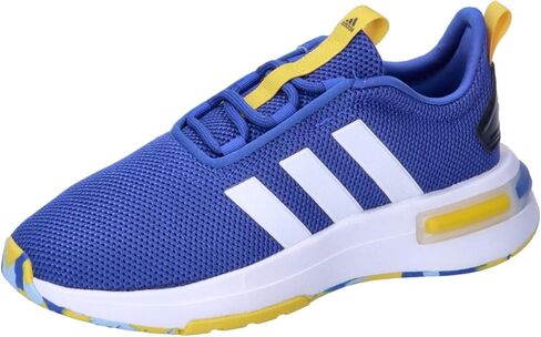 adidas Racer TR23 Elastic Lace Sneaker, Team Royal Blue/White/Utility Yellow, 13 US Unisex Little Kid in Saudi Arabia
