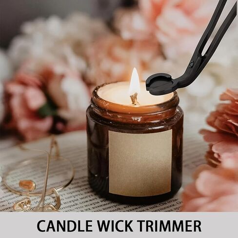 Candle Trimmer Wick,Stainless Steel Wick Clipper Cutter,Long Handle Candle Accessory(Black) in Saudi Arabia
