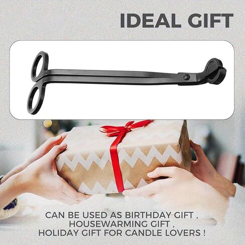 Candle Trimmer Wick,Stainless Steel Wick Clipper Cutter,Long Handle Candle Accessory(Black) in Saudi Arabia
