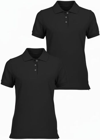 INGEAR Girls Short Sleeve Polo Shirt for School Uniform, Golf or Casual Wear, Performance Polo Shirts for Girls 2PK in Kuwait
