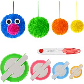 Pom pom Maker, 4 Sizes Pom-pom Maker Fluff Ball Weaver Needle Craft DIY Wool Knitting Craft Tool Set for Kids and Adult (4) in Kuwait